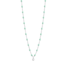 Gigi Clozeau - Gigi Supreme Classic 1 Diamond Necklace, Jade, White Gold, 16.5"