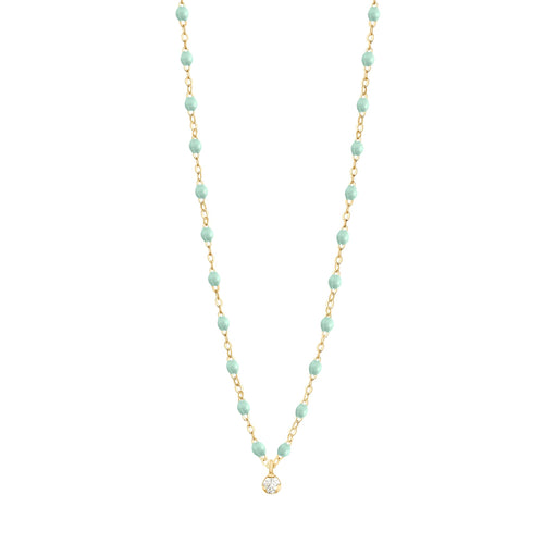 Gigi Clozeau - Gigi Supreme Classic 1 Diamond Necklace, Jade, Yellow Gold, 16.5