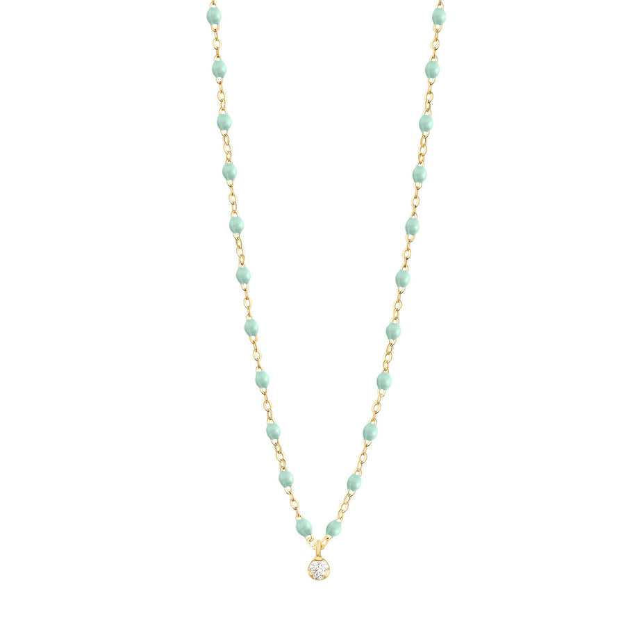 Gigi Clozeau - Gigi Supreme Classic 1 Diamond Necklace, Jade, Yellow Gold, 16.5