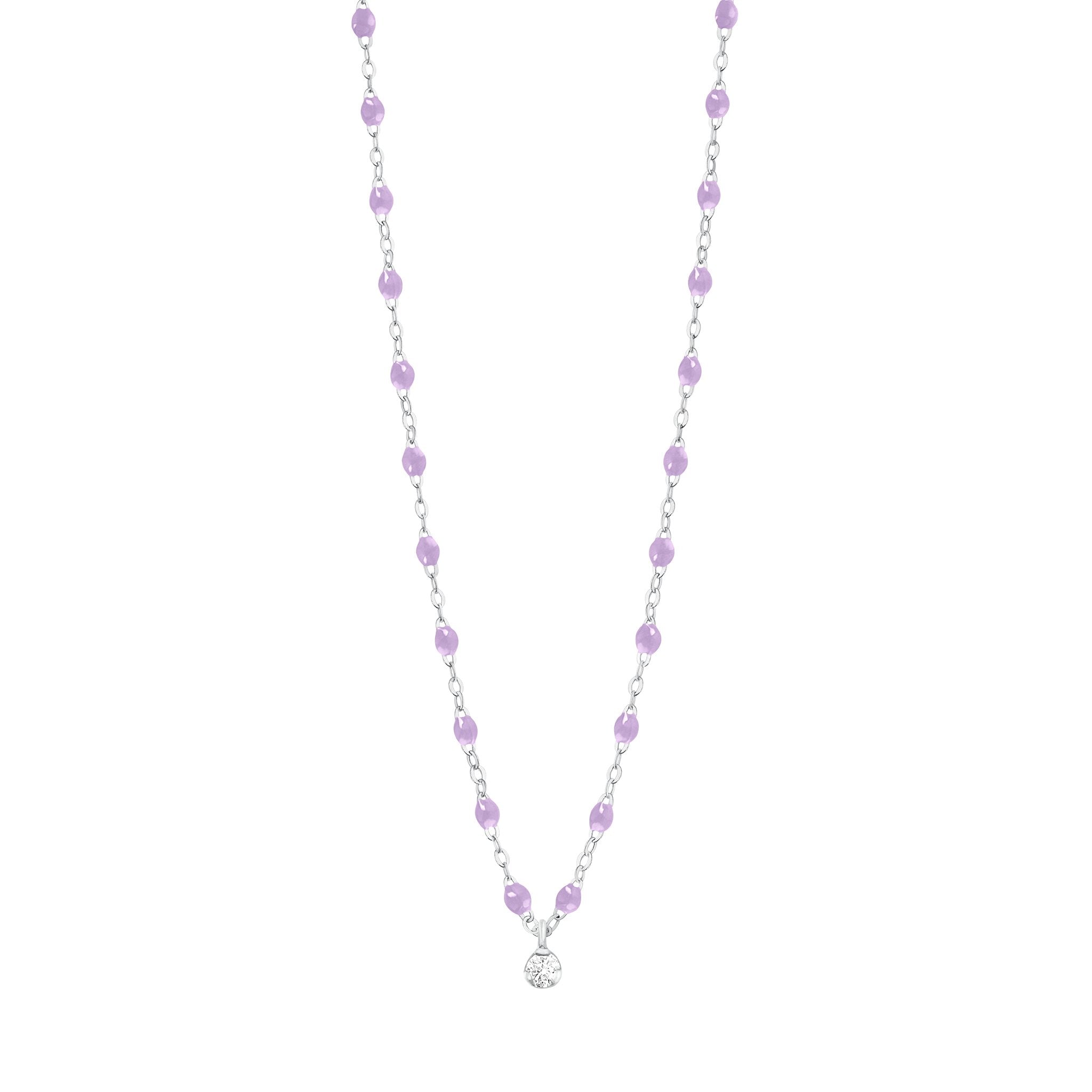 Gigi Clozeau - Gigi Supreme Classic 1 Diamond Necklace, Lilac, White Gold, 16.5"