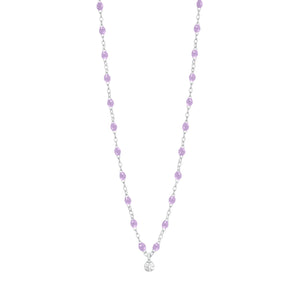 Gigi Clozeau - Gigi Supreme Classic 1 Diamond Necklace, Lilac, White Gold, 16.5"