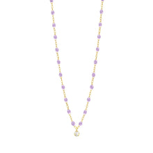 Gigi Clozeau - Gigi Supreme Classic 1 Diamond Necklace, Lilac, Yellow Gold, 16.5"