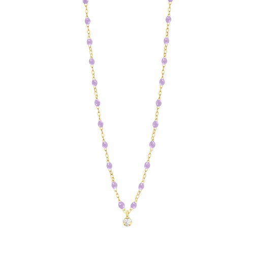 Gigi Clozeau - Gigi Supreme Classic 1 Diamond Necklace, Lilac, Yellow Gold, 16.5