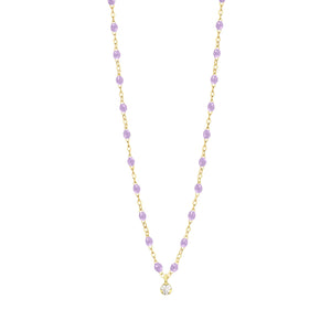 Gigi Clozeau - Gigi Supreme Classic 1 Diamond Necklace, Lilac, Yellow Gold, 16.5"