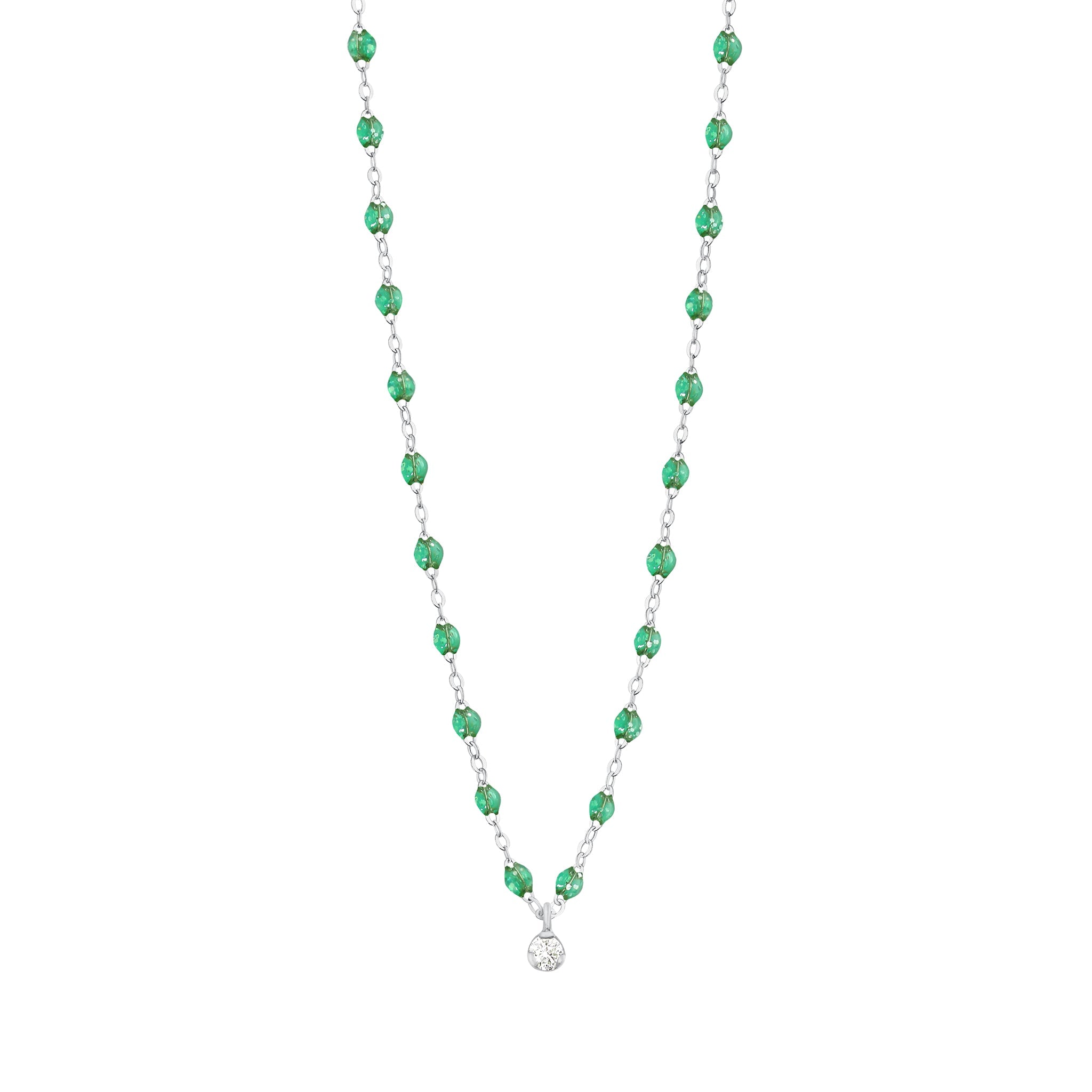 Gigi Clozeau - Gigi Supreme Classic 1 Diamond Necklace, Mint, White Gold, 16.5"