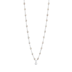 Gigi Clozeau - Gigi Supreme Classic 1 Diamond Necklace, Opal, White Gold, 16.5"