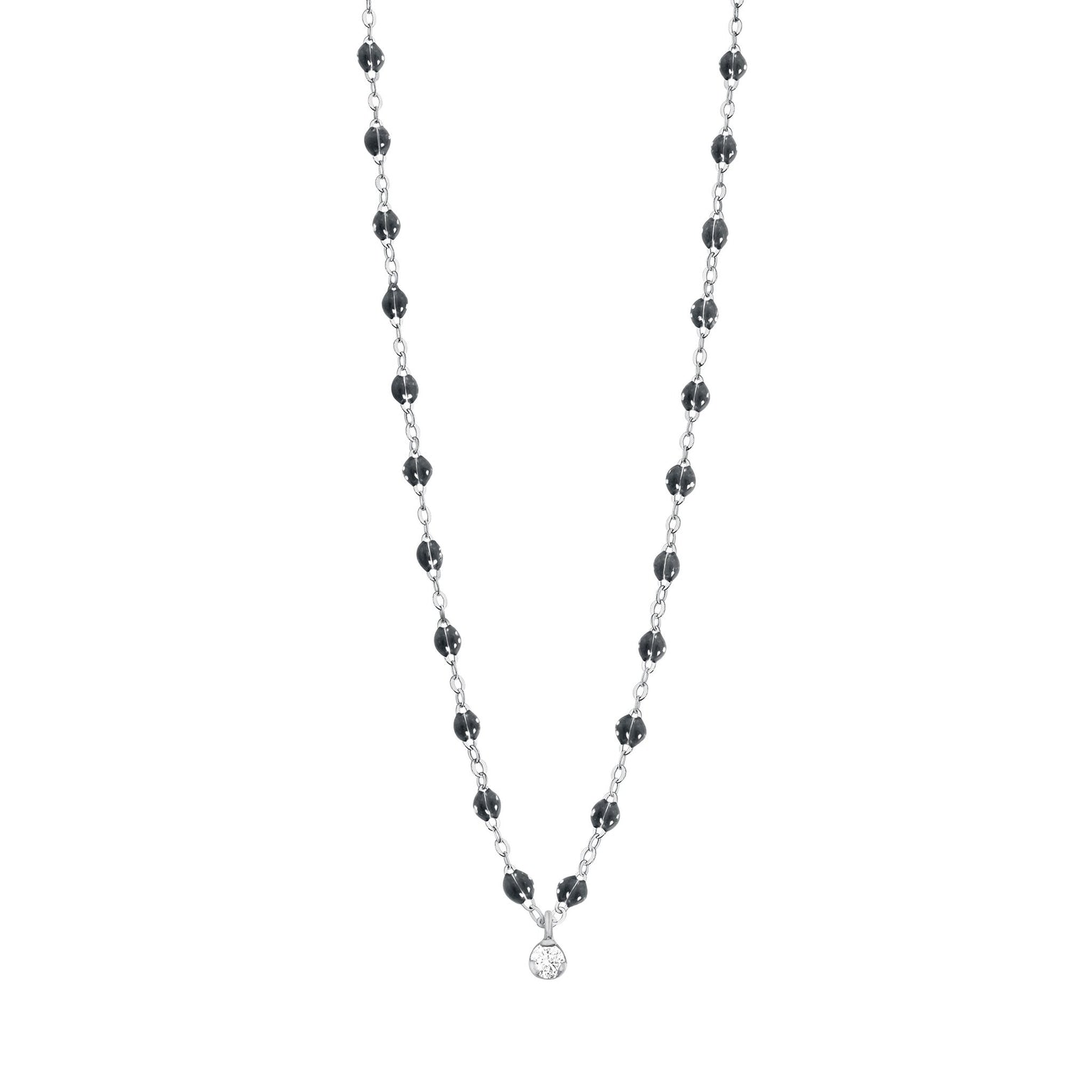 Gigi Clozeau - Gigi Supreme Classic 1 Diamond Necklace, Quartz, White Gold, 16.5"