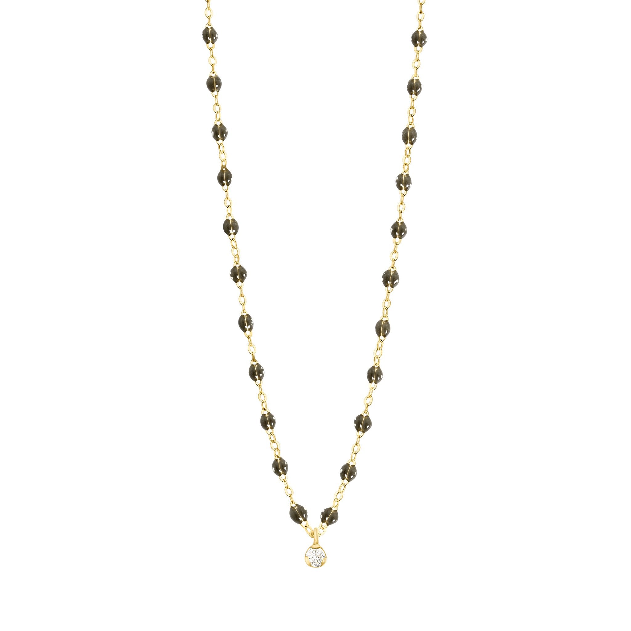 Gigi Clozeau - Gigi Supreme Classic 1 Diamond Necklace, Quartz, Yellow Gold, 16.5"