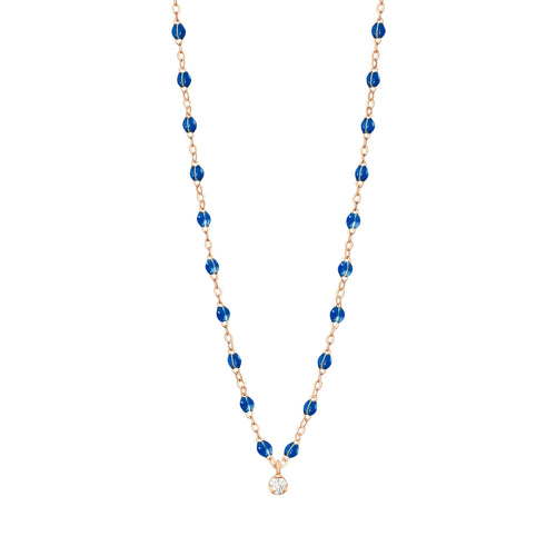Gigi Clozeau - Gigi Supreme Classic 1 Diamond Necklace, Sapphire, Rose Gold, 16.5