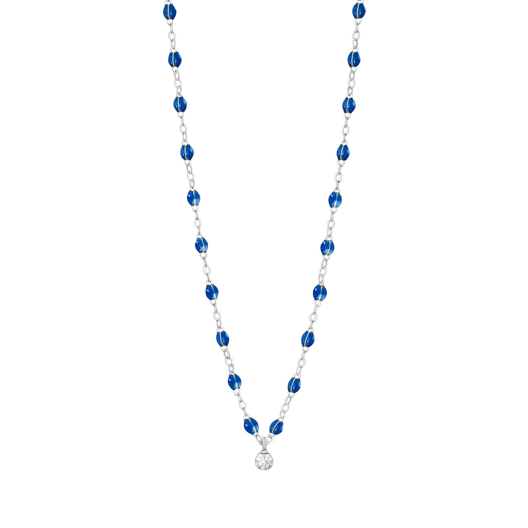Gigi Clozeau - Gigi Supreme Classic 1 Diamond Necklace, Sapphire, White Gold, 16.5"