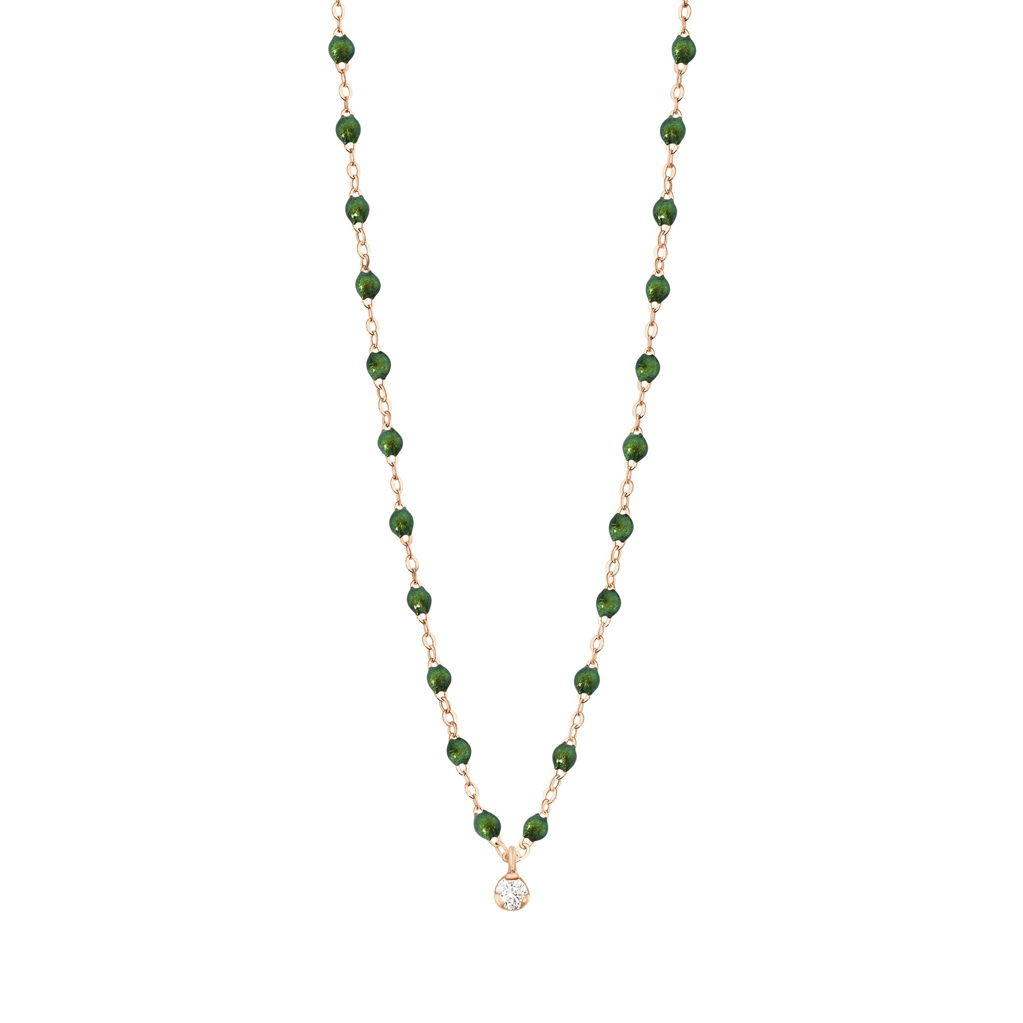 Gigi Clozeau - Gigi Supreme Classic 1 Diamond Necklace, Scarab, Rose Gold, 16.5"
