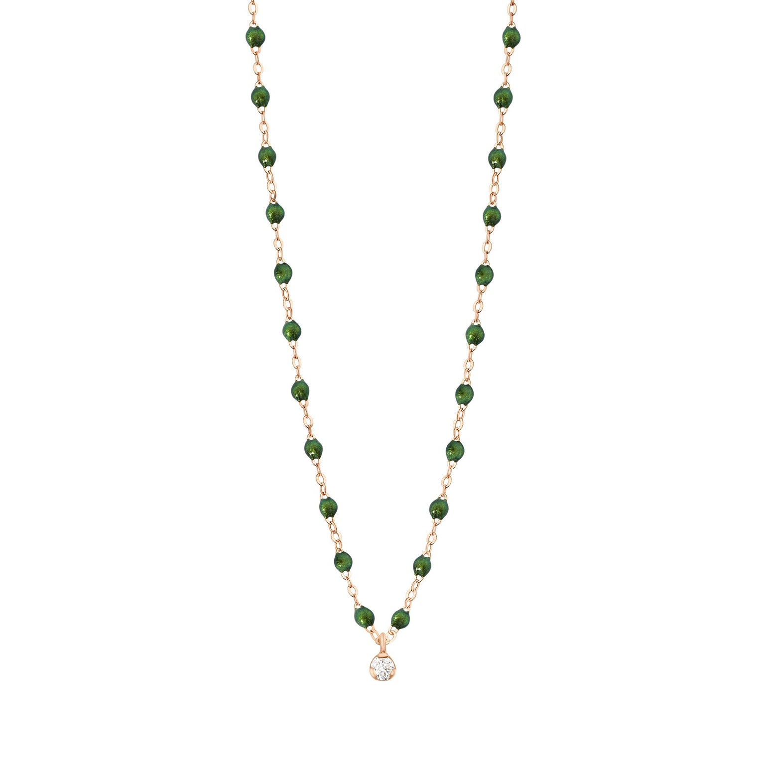 Gigi Clozeau - Gigi Supreme Classic 1 Diamond Necklace, Scarab, Rose Gold, 16.5"