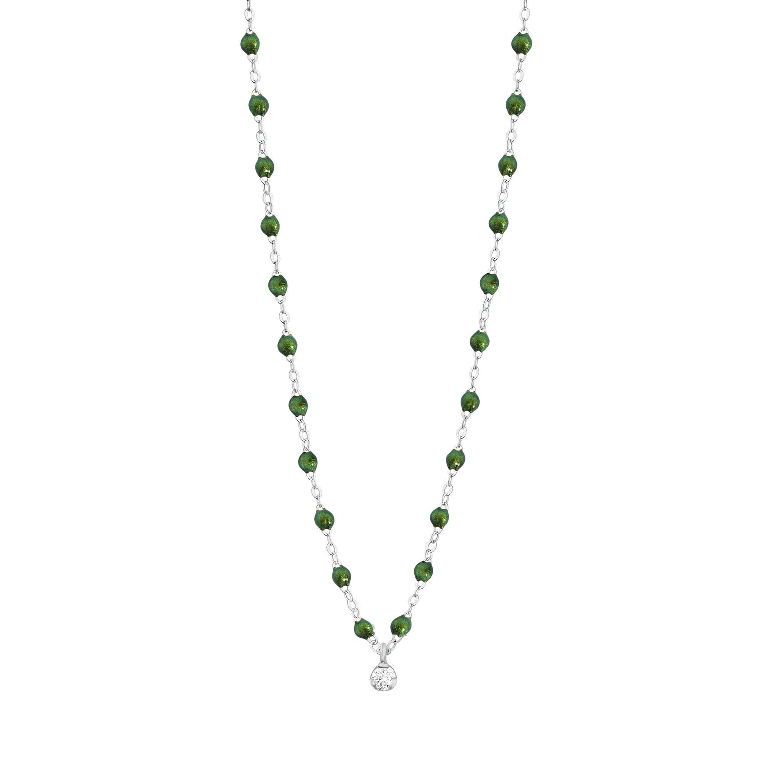 Gigi Clozeau - Gigi Supreme Classic 1 Diamond Necklace, Scarab, White Gold, 16.5"