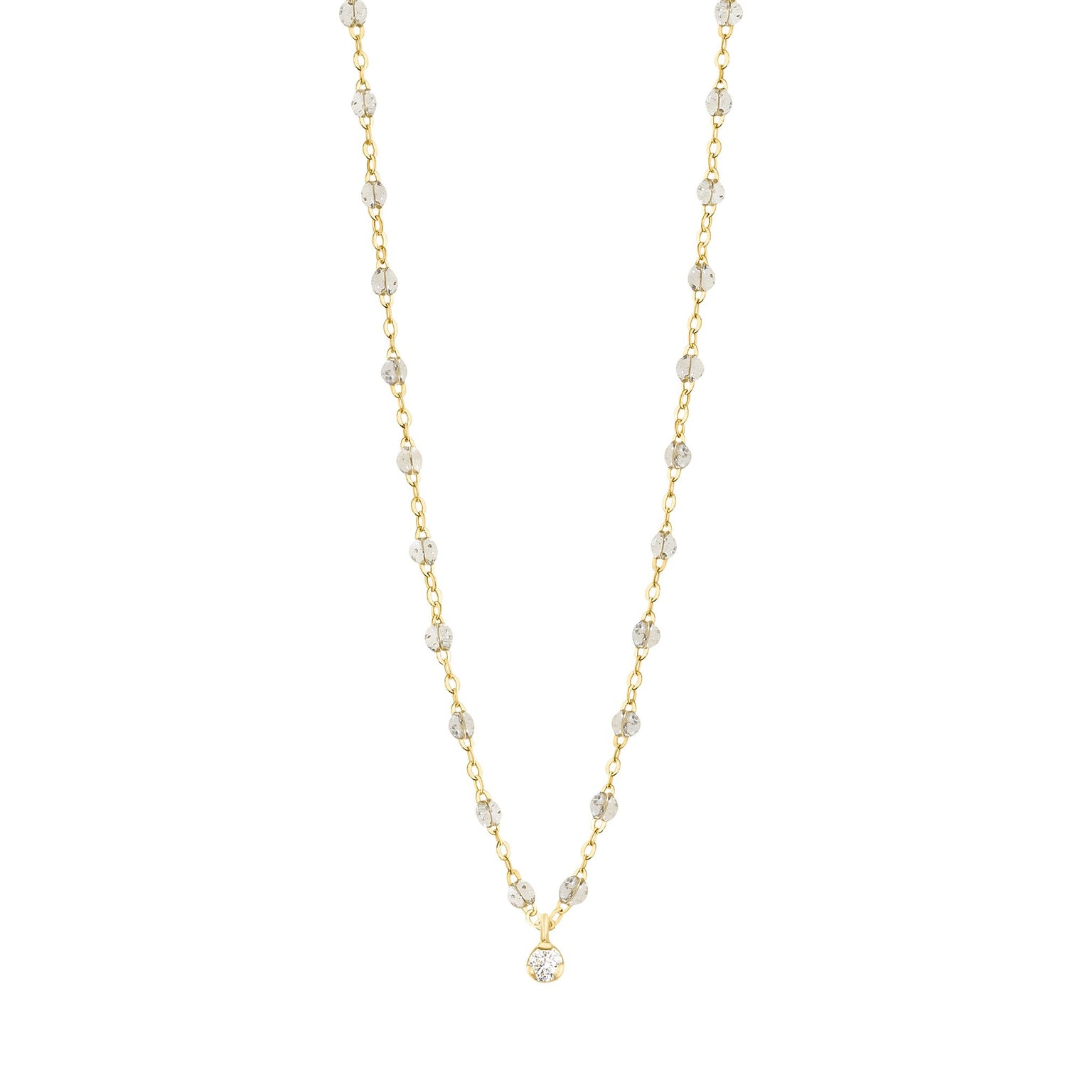 Gigi Clozeau - Gigi Supreme Classic 1 Diamond Necklace, Sparkle, Yellow Gold, 16.5"