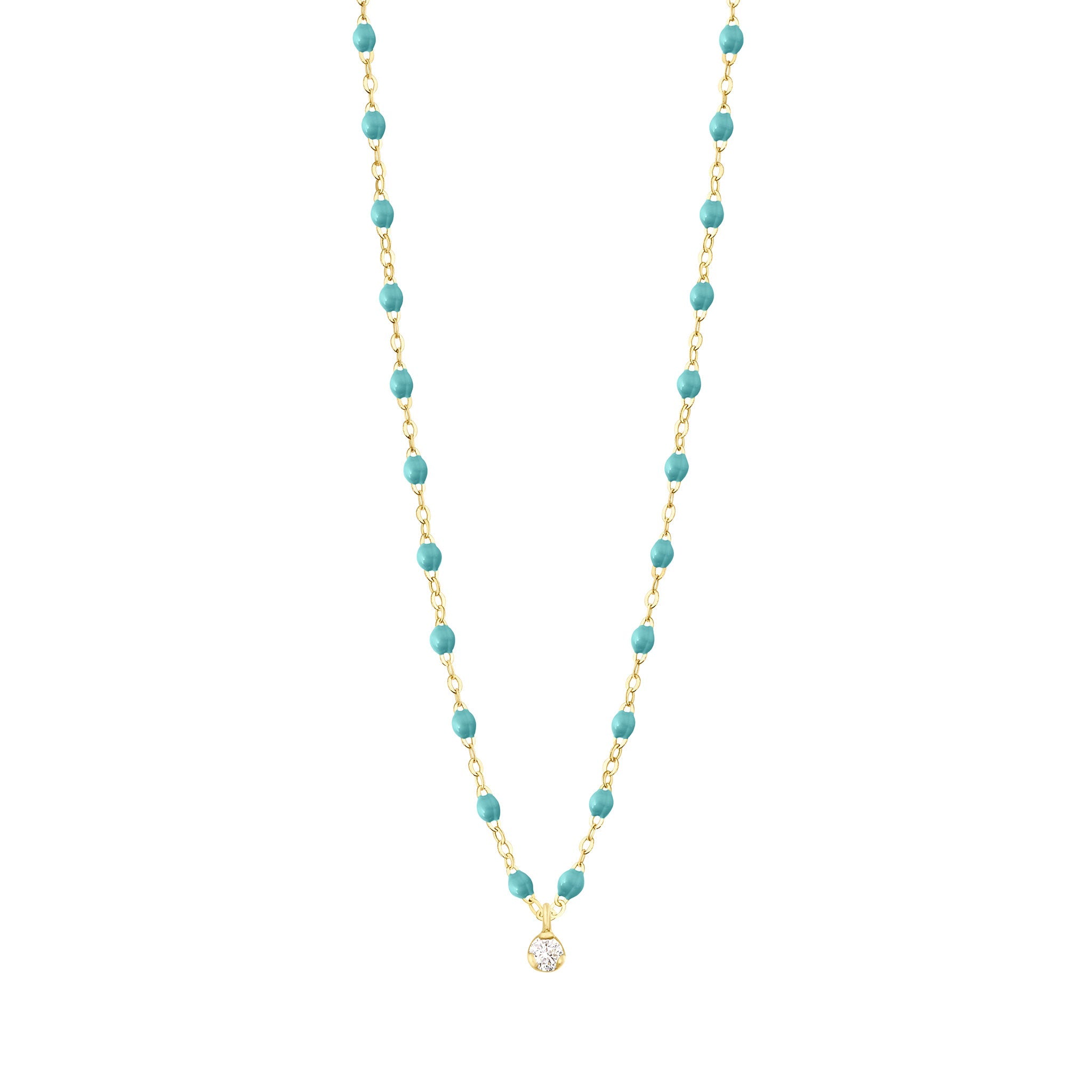 Gigi Supreme Classic 1 Diamond Necklace, Turquoise Green, Yellow