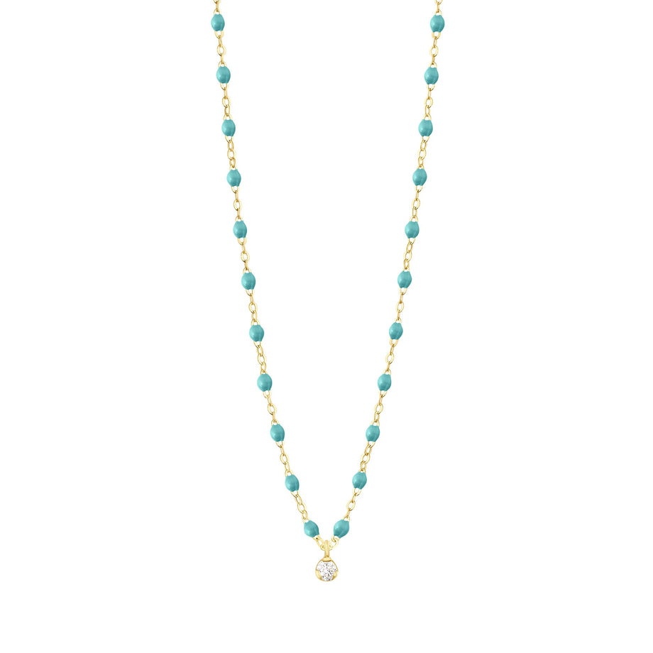 Gigi Clozeau - Gigi Supreme Classic 1 Diamond Necklace, Turquoise Green, Yellow Gold, 16.5