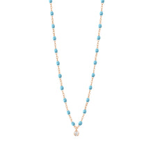 Gigi Clozeau - Gigi Supreme Classic 1 Diamond Necklace, Turquoise, Rose Gold, 16.5"