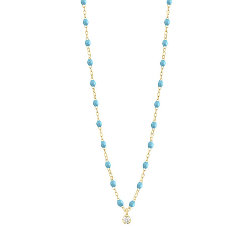 Gigi Clozeau - Gigi Supreme Classic 1 Diamond Necklace, Turquoise, Yellow Gold, 16.5