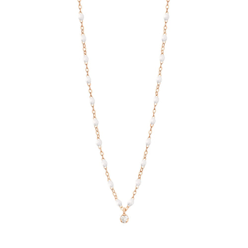 Gigi Clozeau - Gigi Supreme Classic 1 Diamond Necklace, White, Rose Gold, 16.5
