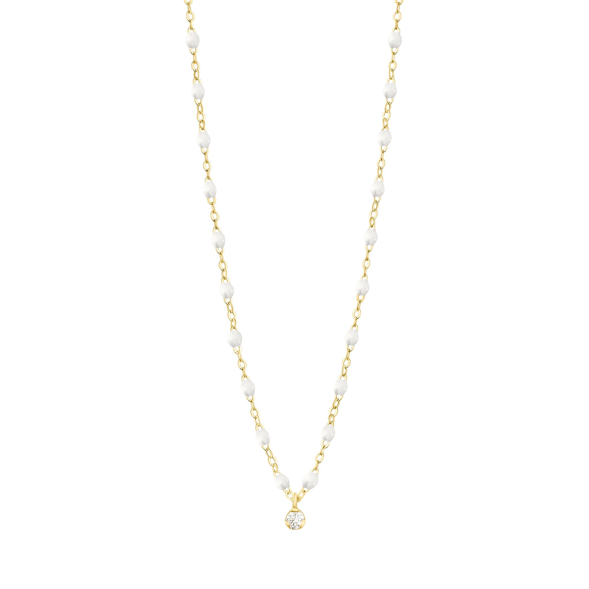 Gigi Supreme Classic 1 Diamond Necklace, White, Yellow Gold, 16.5