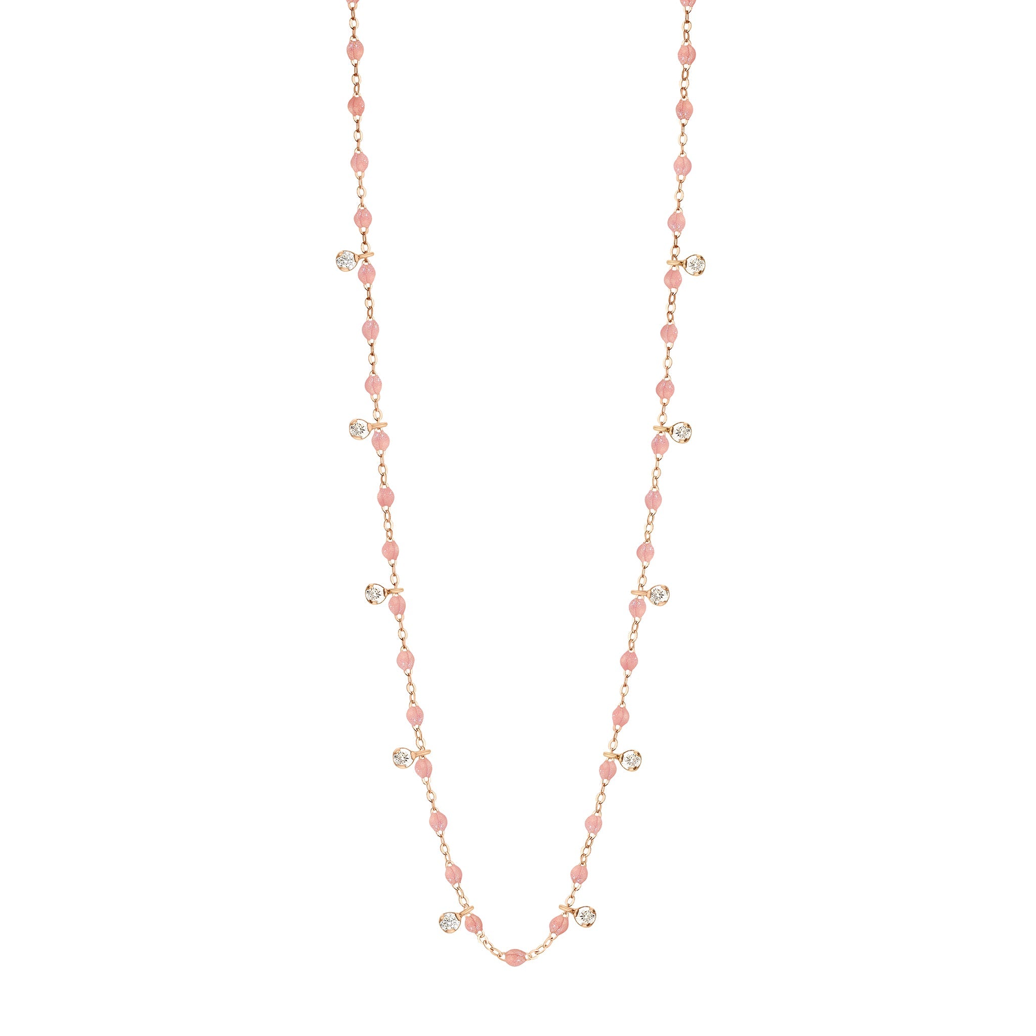 Gigi Clozeau - Gigi Supreme Classic 10 Diamond Necklace, Blush, Rose Gold, 23.6"