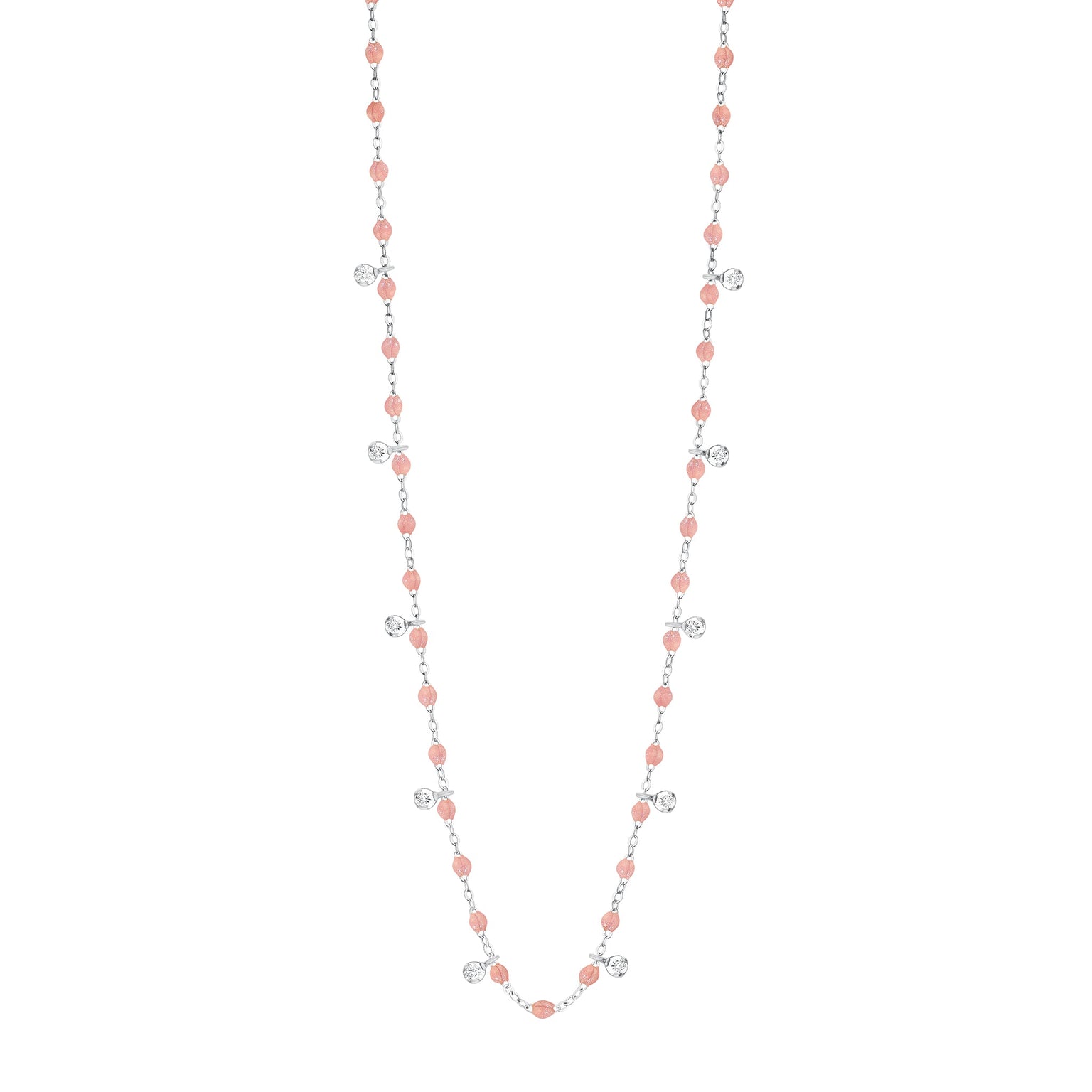 Gigi Clozeau - Gigi Supreme Classic 10 Diamond Necklace, Blush, White Gold, 23.6"