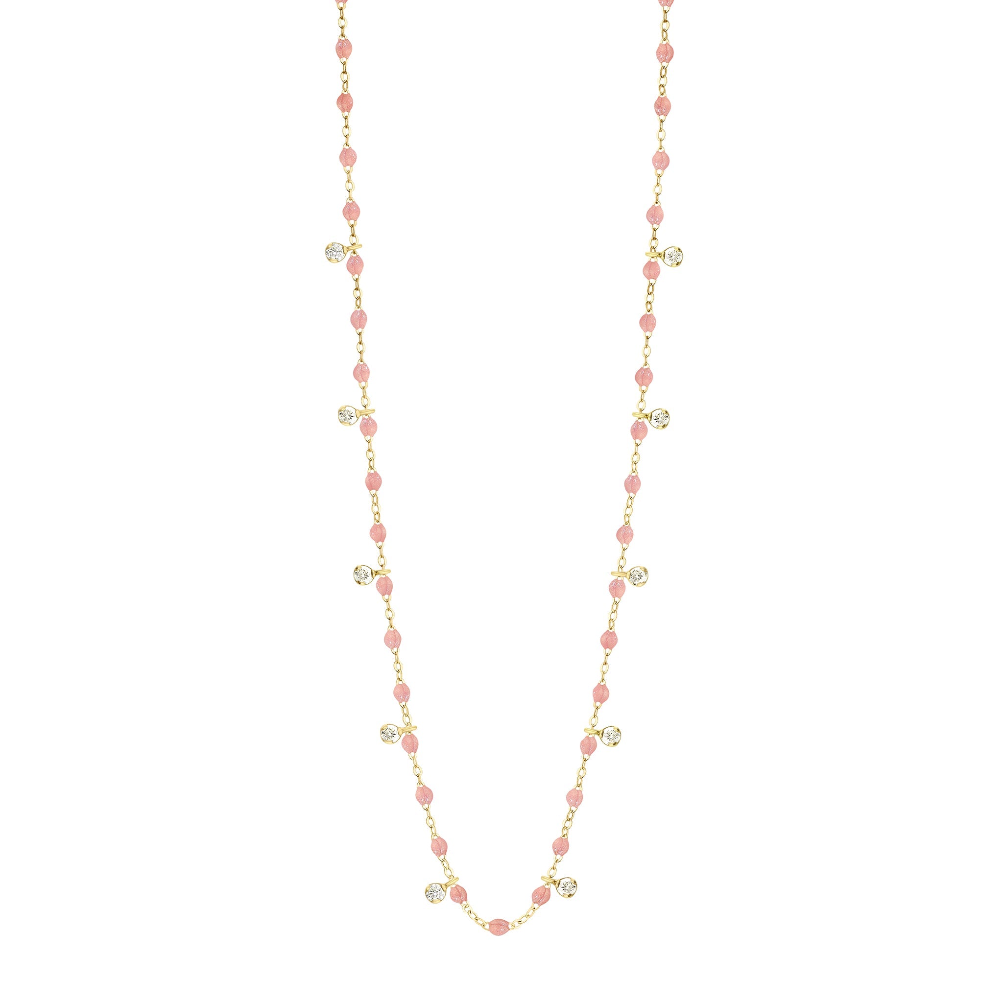 Gigi Supreme Classic 10 Diamond Necklace, Blush, Yellow Gold, 23.6
