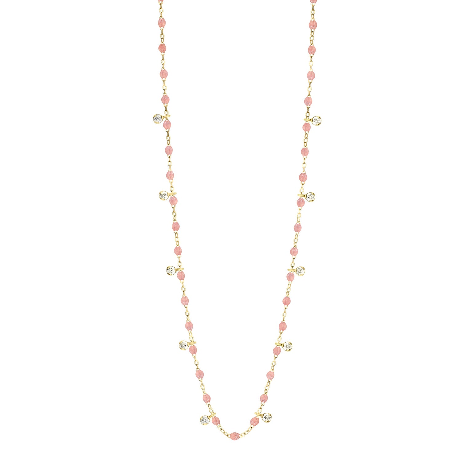 Gigi Clozeau - Gigi Supreme Classic 10 Diamond Necklace, Blush, Yellow Gold, 23.6"