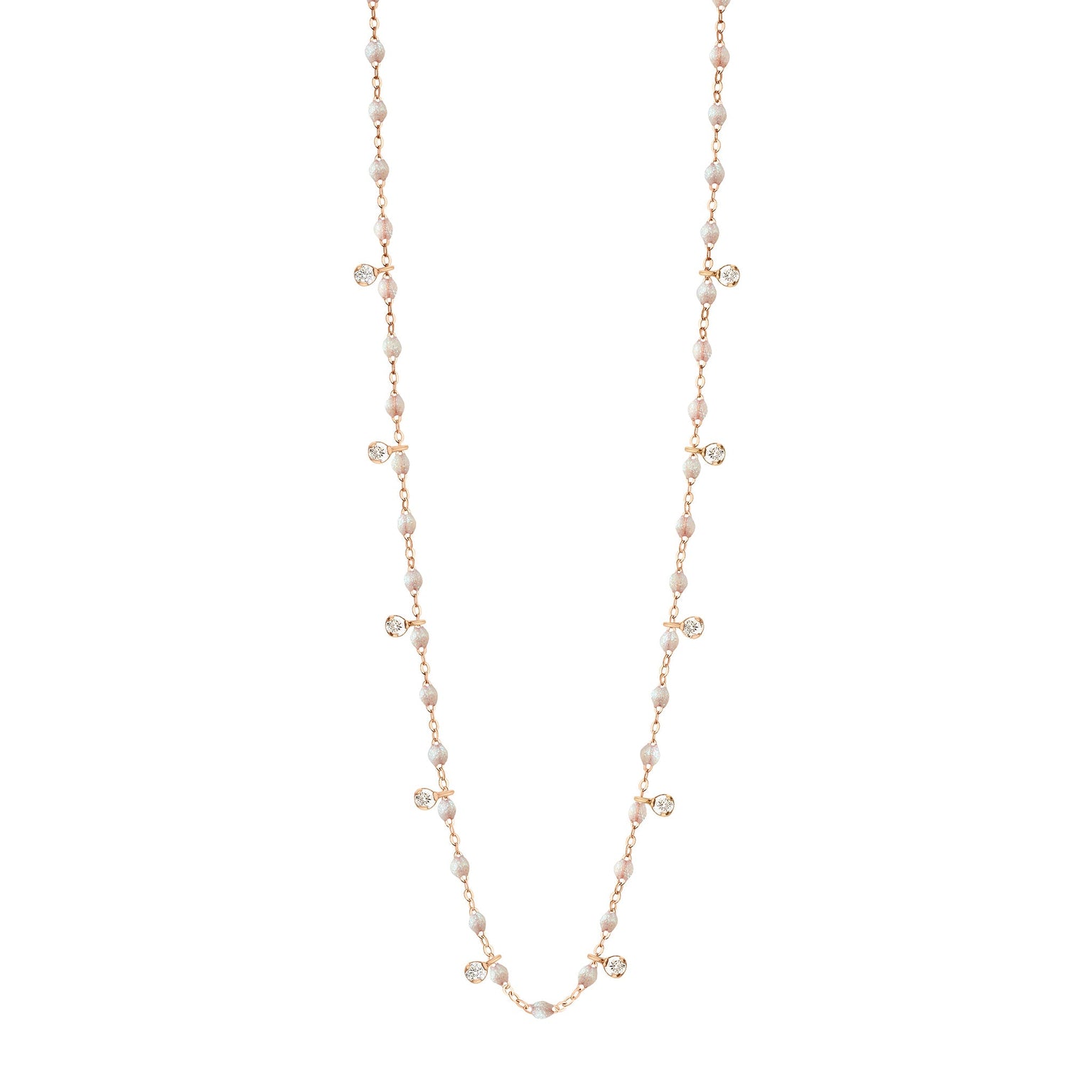 Gigi Clozeau - Gigi Supreme Classic 10 Diamond Necklace, Opal, Rose Gold, 23.6"