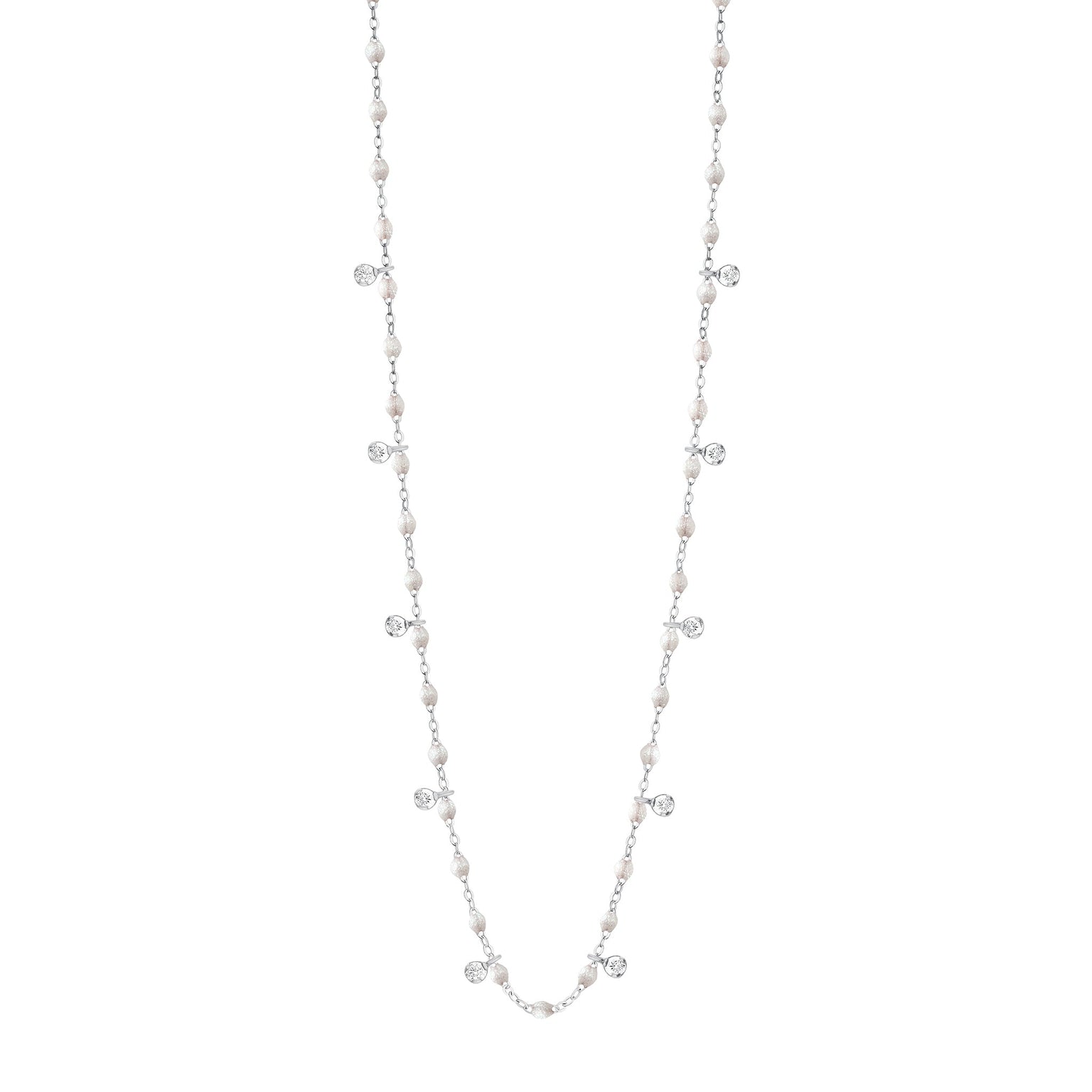 Gigi Clozeau - Gigi Supreme Classic 10 Diamond Necklace, Opal, White Gold, 23.6"