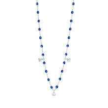 Gigi Clozeau - Gigi Supreme Classic 3 Diamond Necklace, Lapis, White Gold, 17.7"