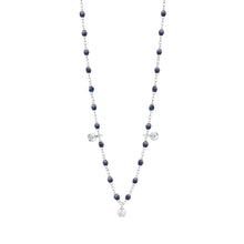 Gigi Clozeau - Gigi Supreme Classic 3 Diamond Necklace, Midnight, White Gold, 17.7"