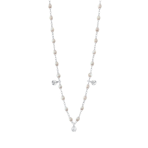 Gigi Clozeau - Gigi Supreme Classic 3 Diamond Necklace, Opal, White Gold, 17.7