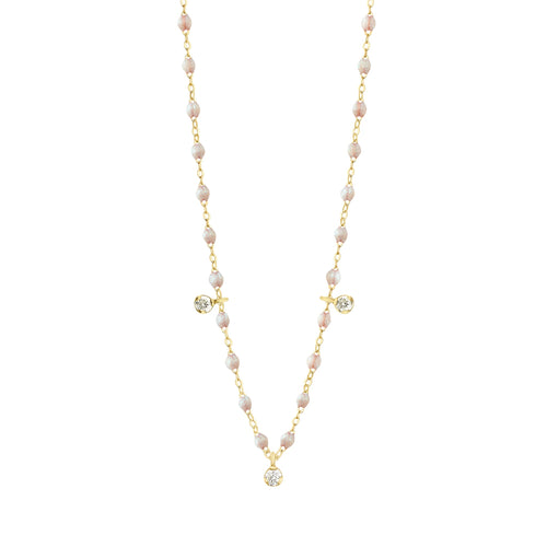 Gigi Clozeau - Gigi Supreme Classic 3 Diamond Necklace, Opal, Yellow Gold, 17.7