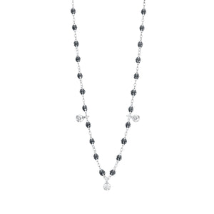 Gigi Clozeau - Gigi Supreme Classic 3 Diamond Necklace, Quartz, White Gold, 17.7"