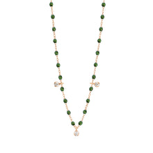 Gigi Clozeau - Gigi Supreme Classic 3 Diamond Necklace, Scarab, Rose Gold, 17.7"