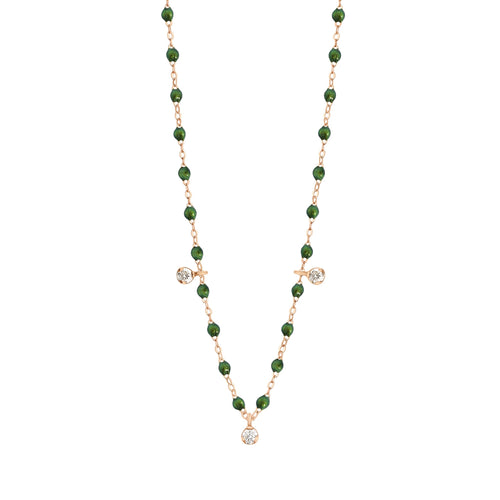 Gigi Clozeau - Gigi Supreme Classic 3 Diamond Necklace, Scarab, Rose Gold, 17.7