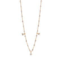 Gigi Clozeau - Gigi Supreme Classic 3 Diamond Necklace, Sparkle, Rose Gold, 17.7"