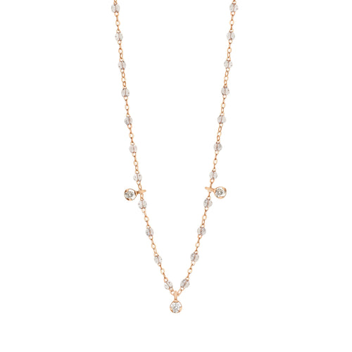 Gigi Clozeau - Gigi Supreme Classic 3 Diamond Necklace, Sparkle, Rose Gold, 17.7