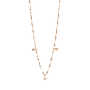 Gigi Clozeau - Gigi Supreme Classic 3 Diamond Necklace, Sparkle, Rose Gold, 17.7"