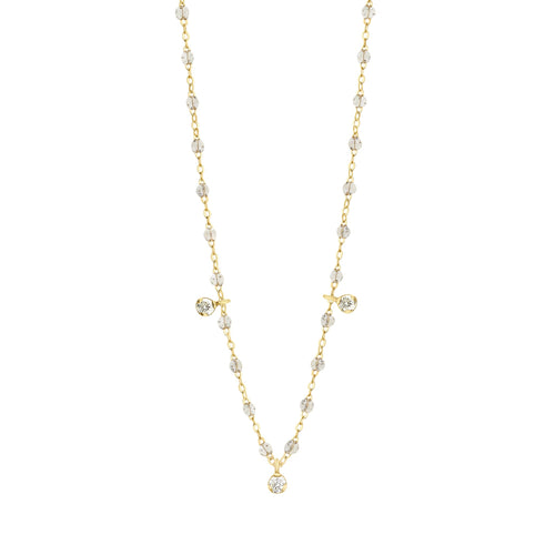 Gigi Clozeau - Gigi Supreme Classic 3 Diamond Necklace, Sparkle, Yellow Gold, 17.7