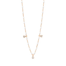 Gigi Clozeau - Gigi Supreme Classic 3 Diamond Necklace, White, Rose Gold, 17.7"