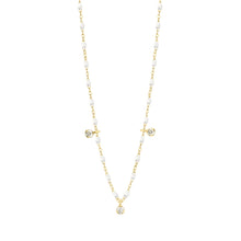 Gigi Clozeau - Gigi Supreme Classic 3 Diamond Necklace, White, Yellow Gold, 17.7"