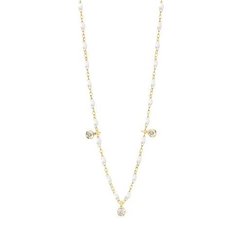 Gigi Clozeau - Gigi Supreme Classic 3 Diamond Necklace, White, Yellow Gold, 17.7