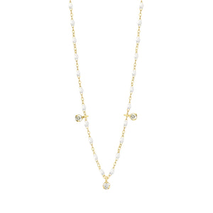 Gigi Clozeau - Gigi Supreme Classic 3 Diamond Necklace, White, Yellow Gold, 17.7"
