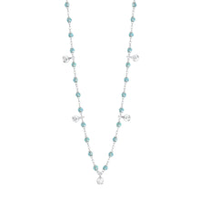Gigi Clozeau - Gigi Supreme Classic 5 Diamond Necklace, Aqua, White Gold, 17.7"