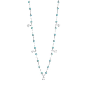Gigi Clozeau - Gigi Supreme Classic 5 Diamond Necklace, Aqua, White Gold, 17.7"