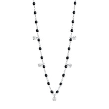 Gigi Clozeau - Gigi Supreme Classic 5 Diamond Necklace, Black, White Gold, 17.7"