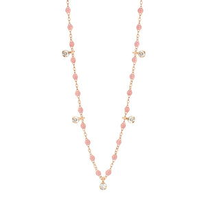 Gigi Clozeau - Gigi Supreme Classic 5 Diamond Necklace, Blush, Rose Gold, 17.7"