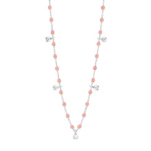 Gigi Clozeau - Gigi Supreme Classic 5 Diamond Necklace, Blush, White Gold, 17.7"